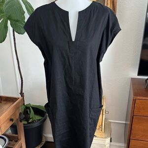 Theory Black V-Neck Dress